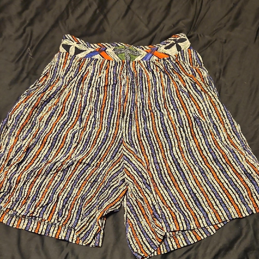 Norton McNaughton Blue and Orange Striped Women's Shorts